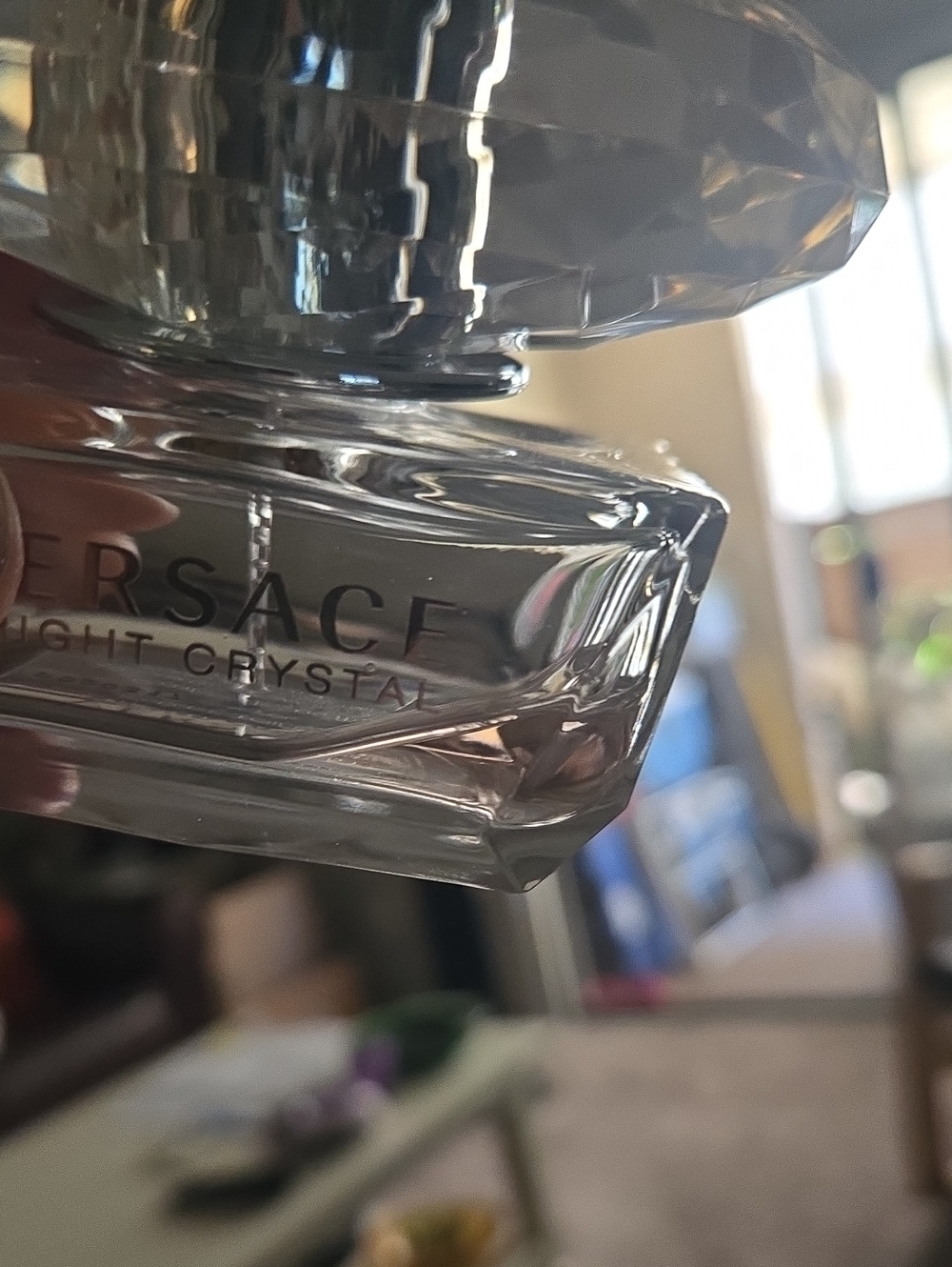 Versace Bright Crystal Perfume Bottle. There Is A Bit Of Perfume Left.
